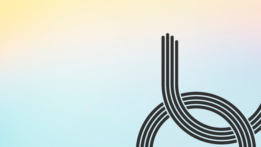 Illustration med svarta linker och en bakgrund i pastellfärg.