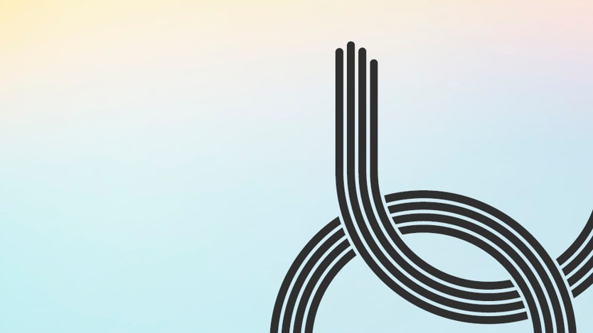 Illustration omslagsbild till Sidas årsredovisning 2025. Svarta linjer med en pastellfärgad bakgrund. 